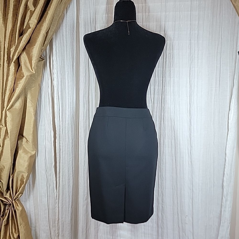 LOFT Black Wool Skirt Pleated Front - Picture 8 of 15